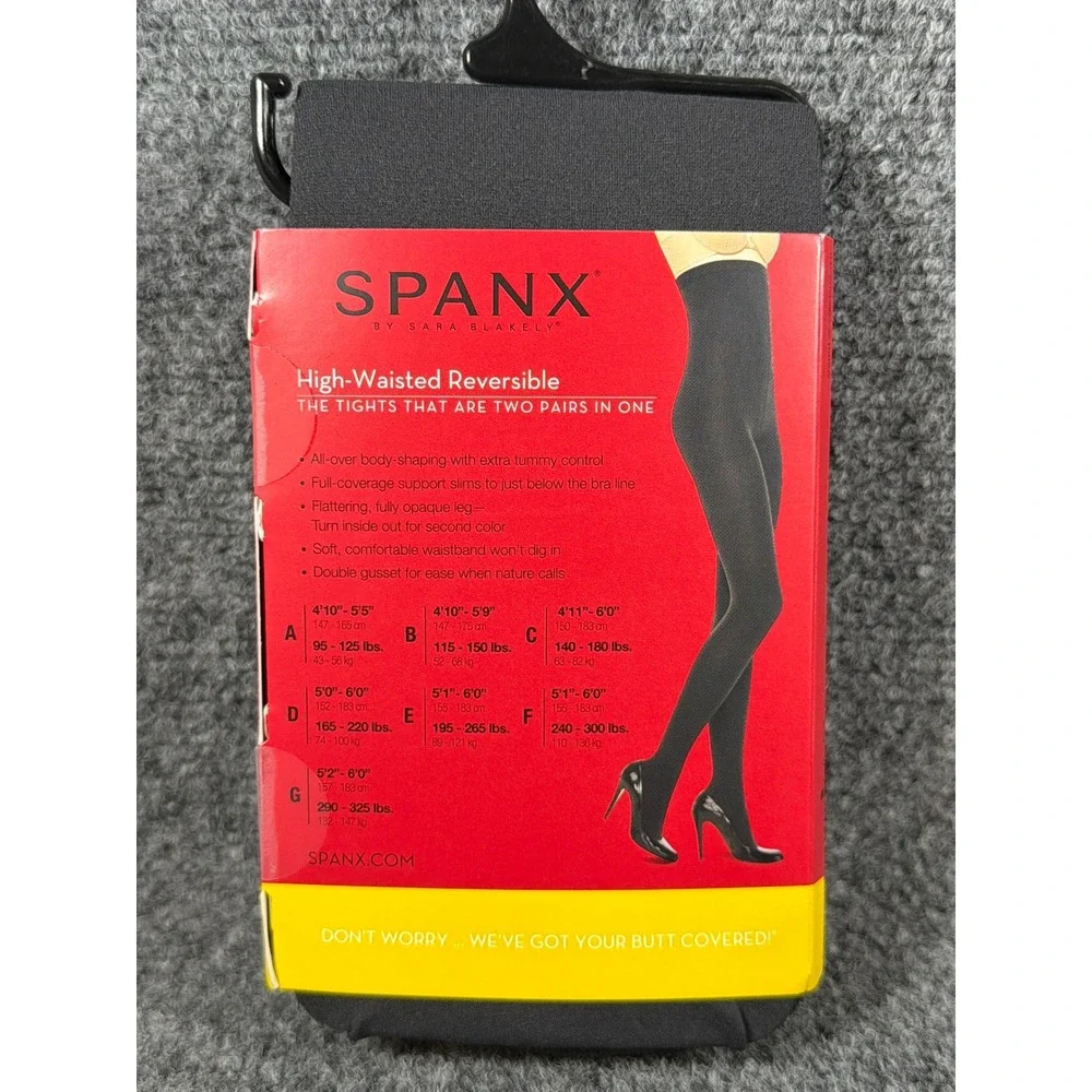 Spanx Tight-End Tights High-Waisted Reversible Body Shaping Black Size B A235400